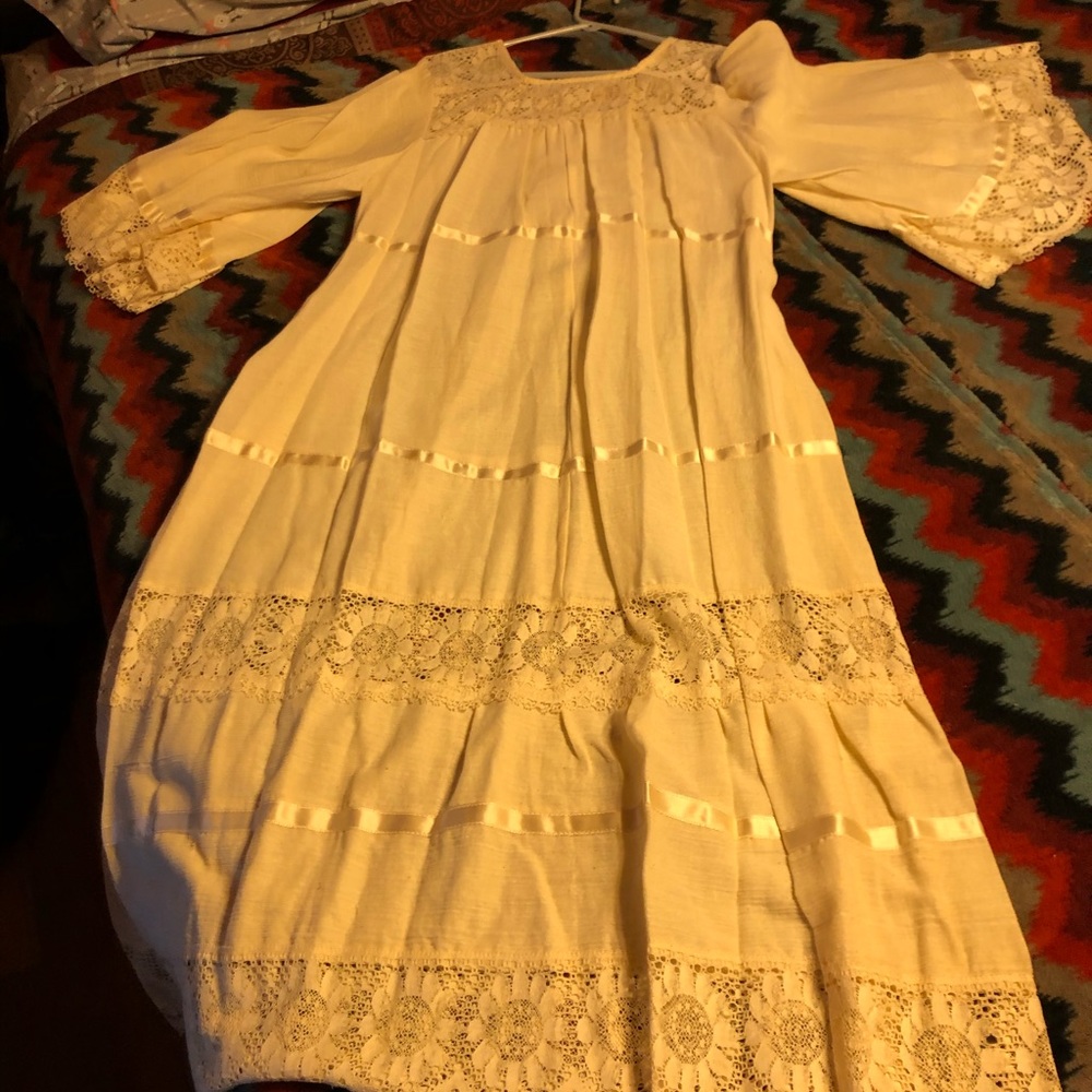 Ivory Peasant Dress